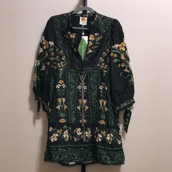 FARM Rio Flowers Arch Black Mini Dress - Picture 2 of 6